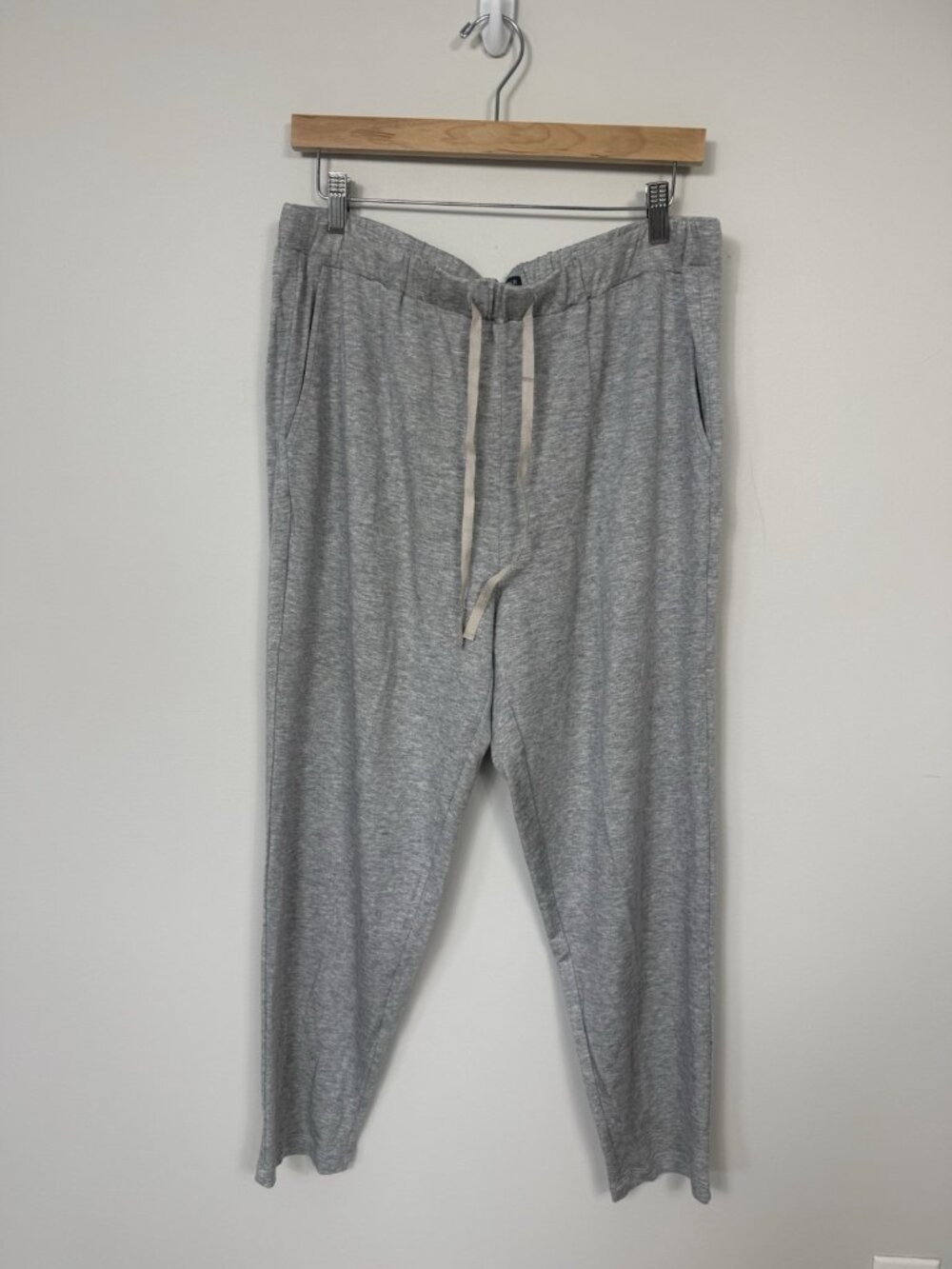 Eileen Fisher Pants Cozy Brushed Terry Pull On Gray Lounge Minimalist M Tencel